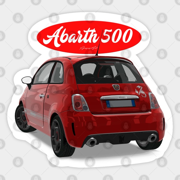 ABARTH 500 Red Scorpion Back Sticker by PjesusArt